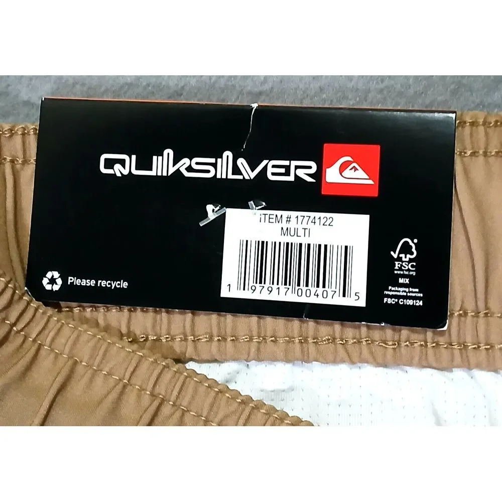 Quicksilver Board Shorts Mens XXL Orange Tan‎ Stretch Surf Swim Trunks 7